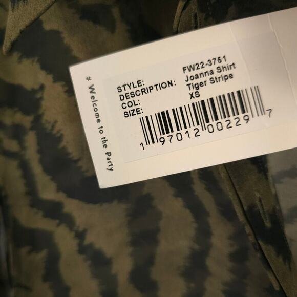 Retrofete Joanna Sheer 100% Silk Shirt Chiffon Tiger Stripe Print - Picture 11 of 12